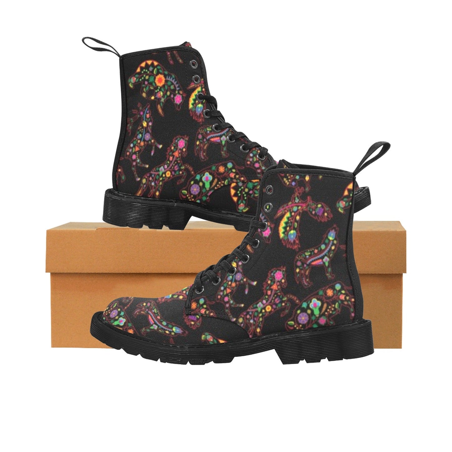 Neon Floral Animals Boots