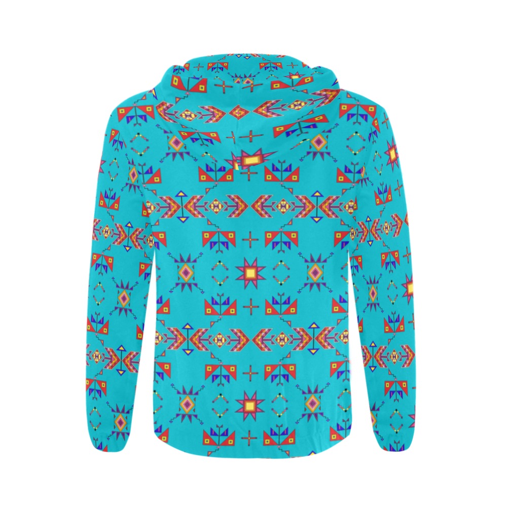 Scattered Generations Turquoise Men's Zipper Hoodie