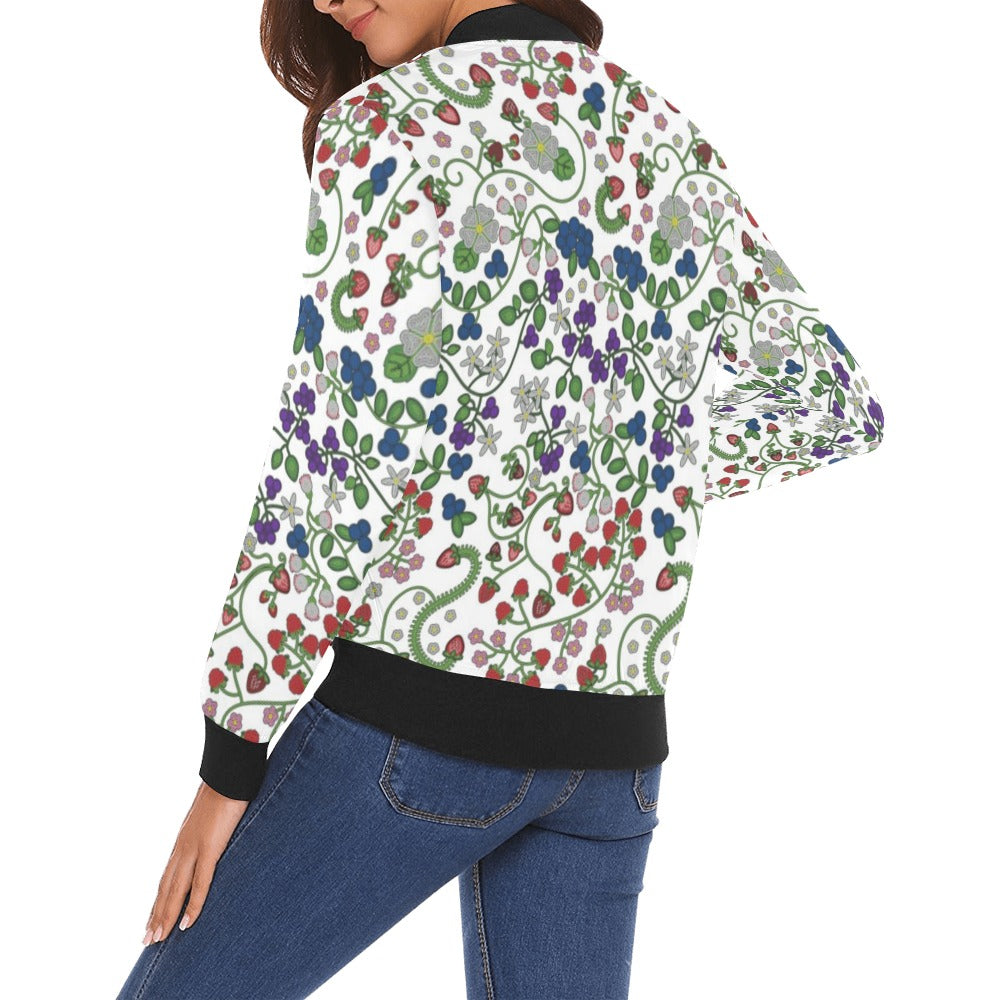 Grandmother Stories White Bomber Jacket for Women