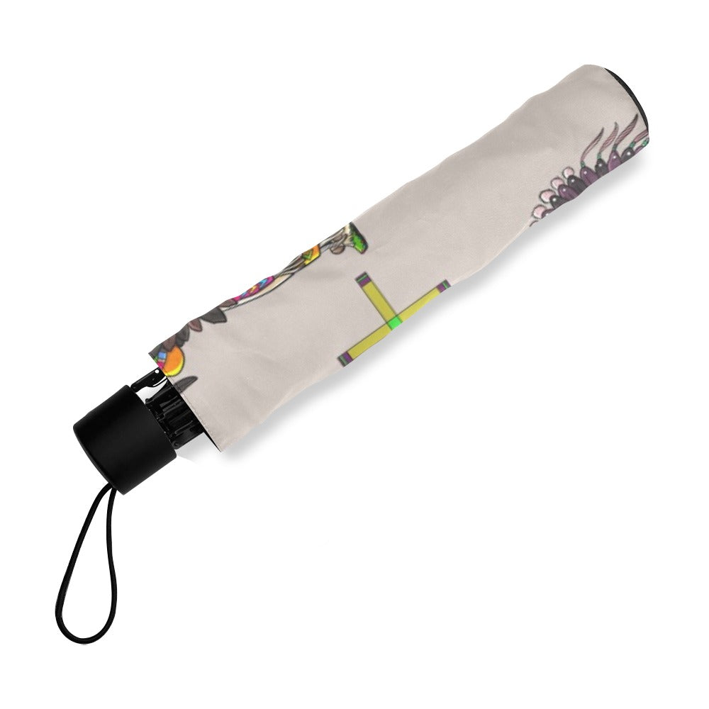 Men's Tradish Dancers Muslin White Foldable Umbrella