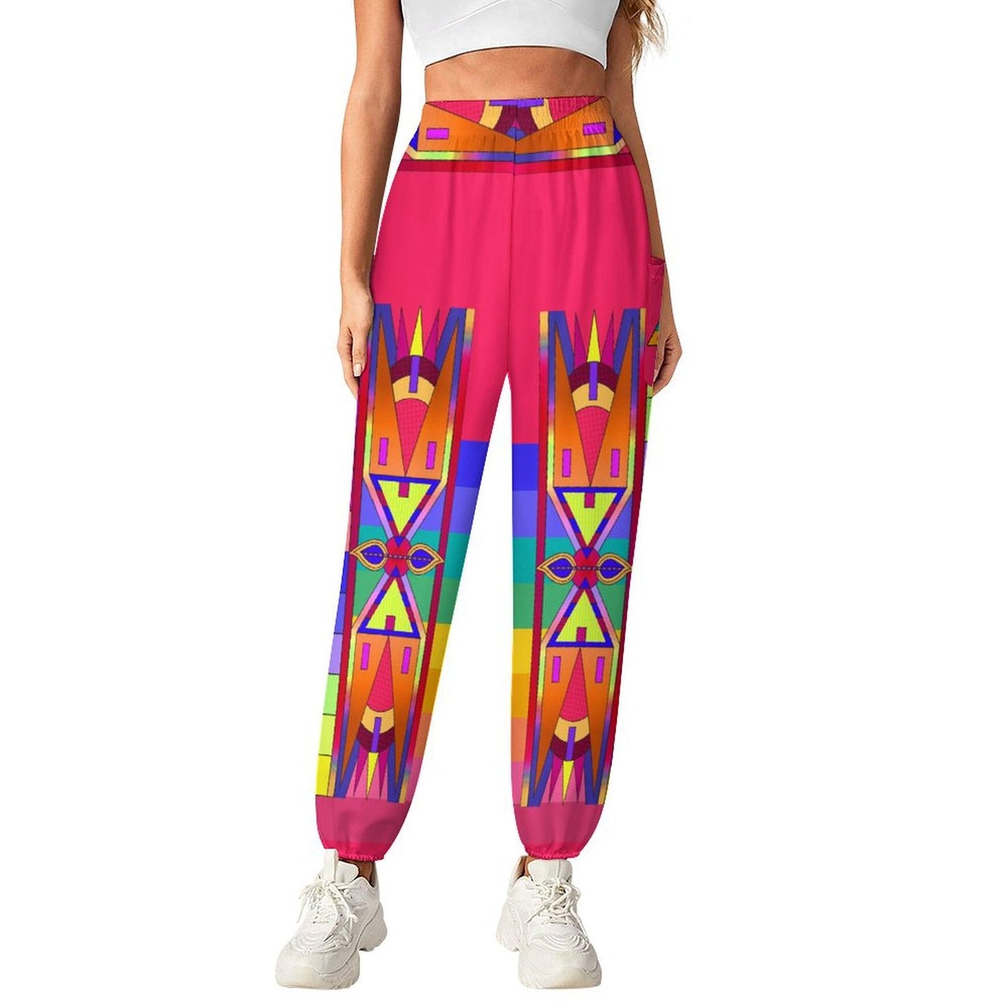 Rainbow Spirit Path Pink Ribbon Joggers