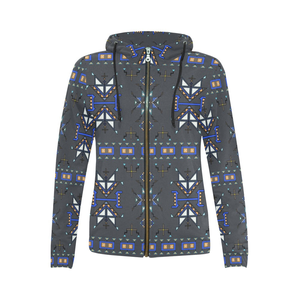 Eagle Strike Gray Full Zip Hoodie for Women