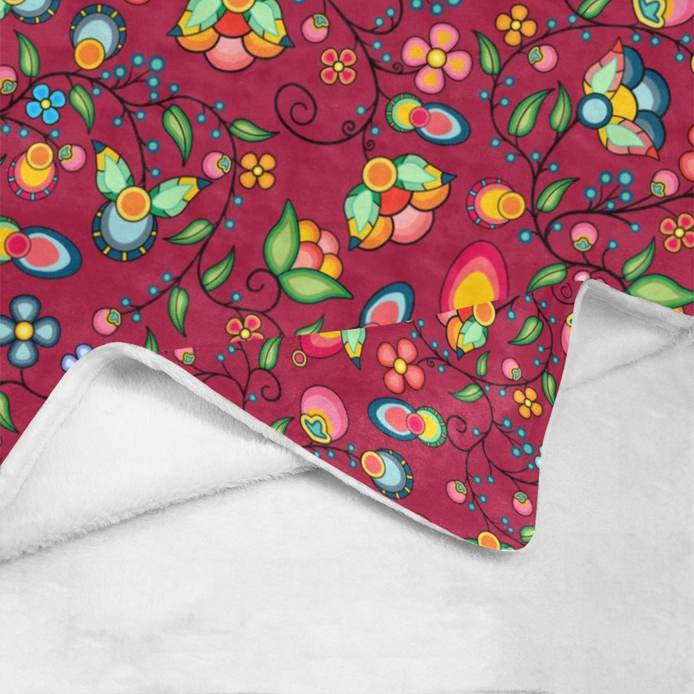 Floral Bounty Magenta X-Large Micro Fleece Blanket