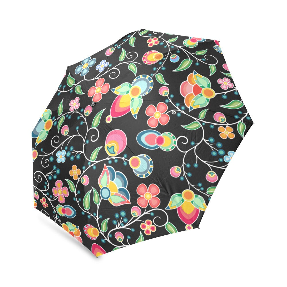 Floral Bounty Black Foldable Umbrella