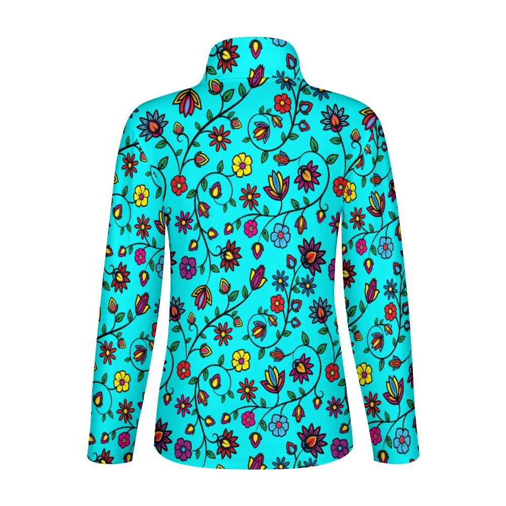 Nature's Nexus Turquoise Long Sleeve Yoga Shirt