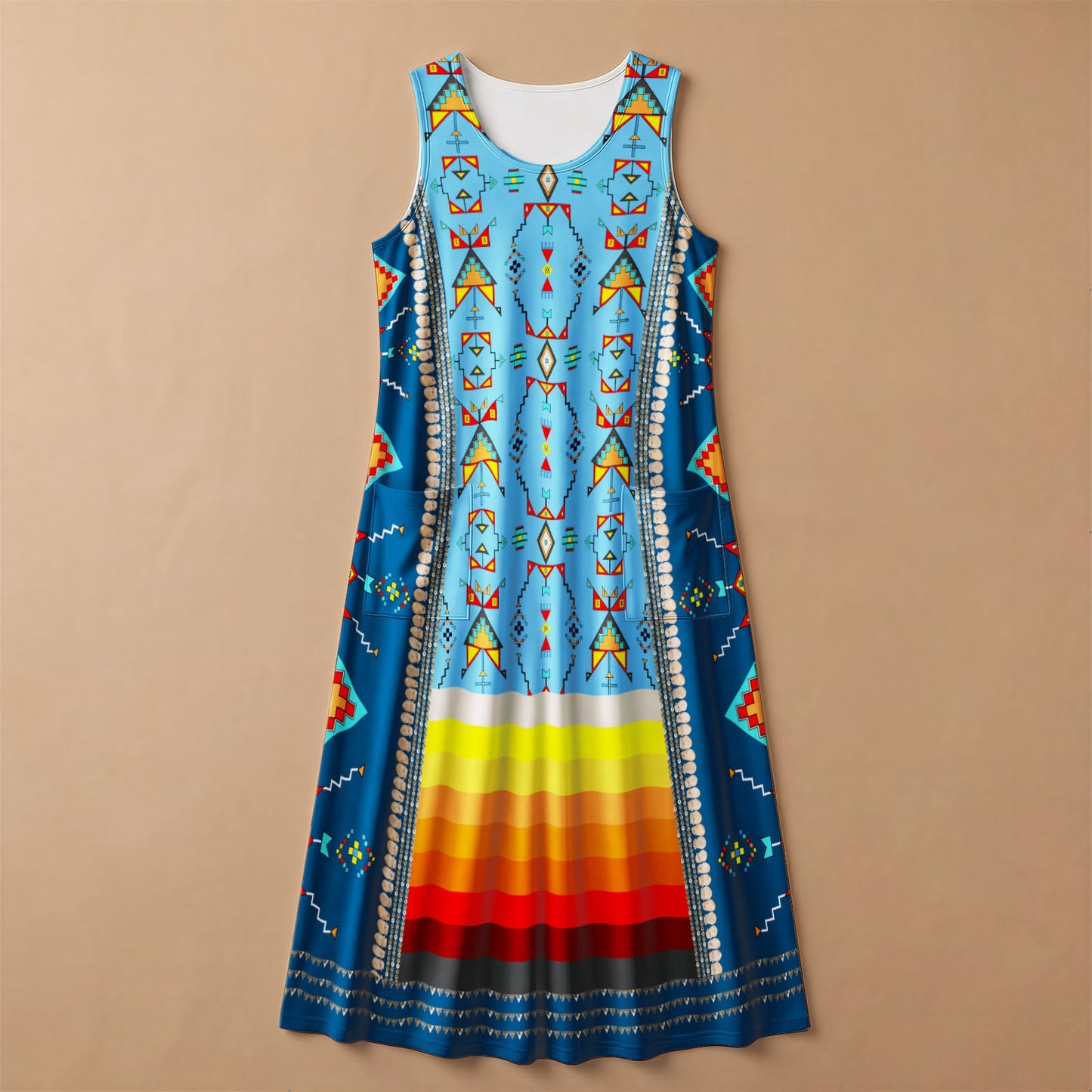 Sentinel of the Plains Turquoise 1 Sleeveless Dress