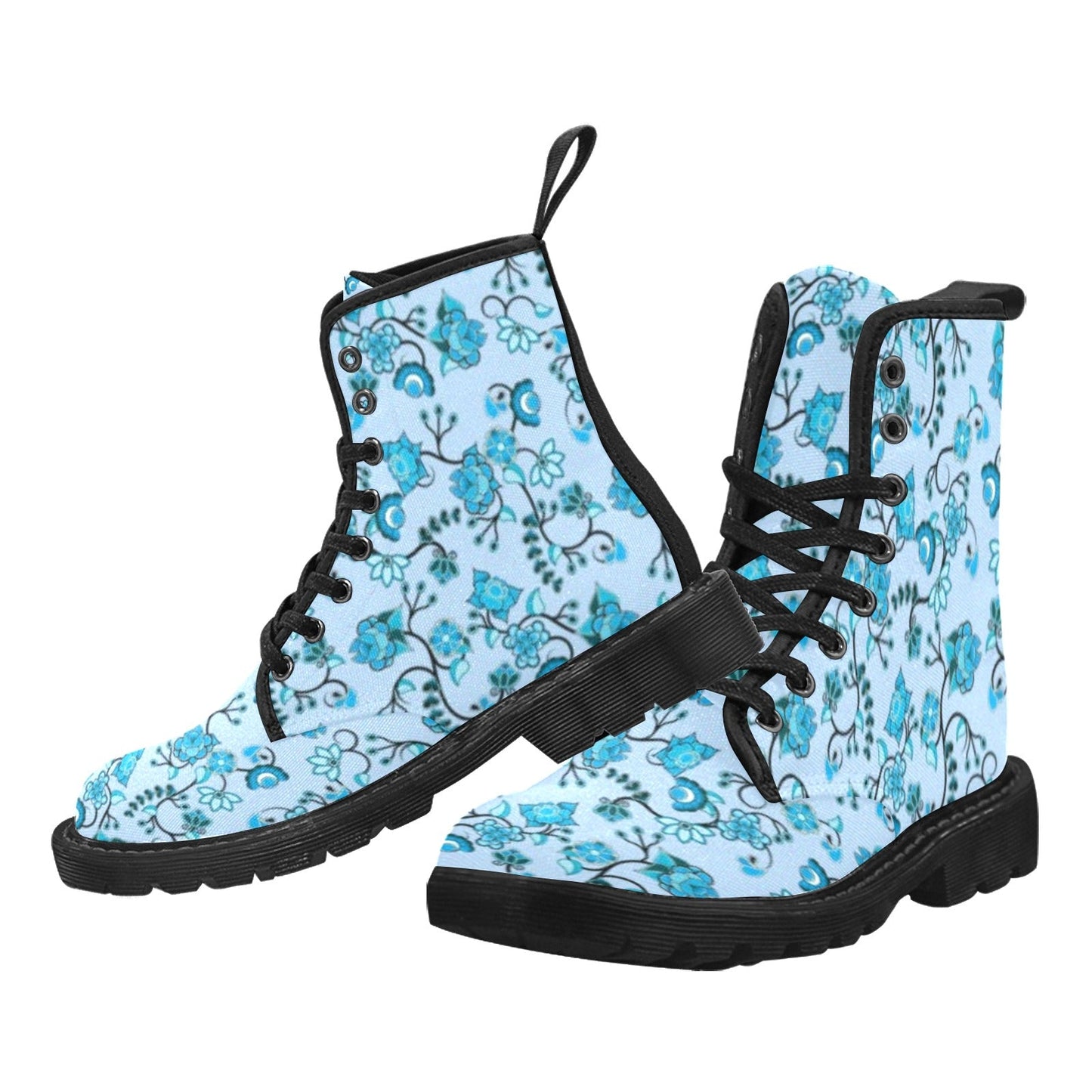 Blue Floral Amour Boots