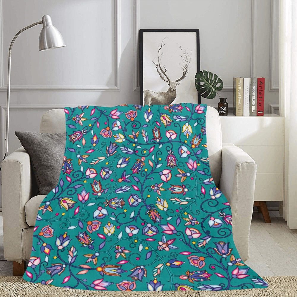 Buffalo Bloom Turquoise X-Large Micro Fleece Blanket