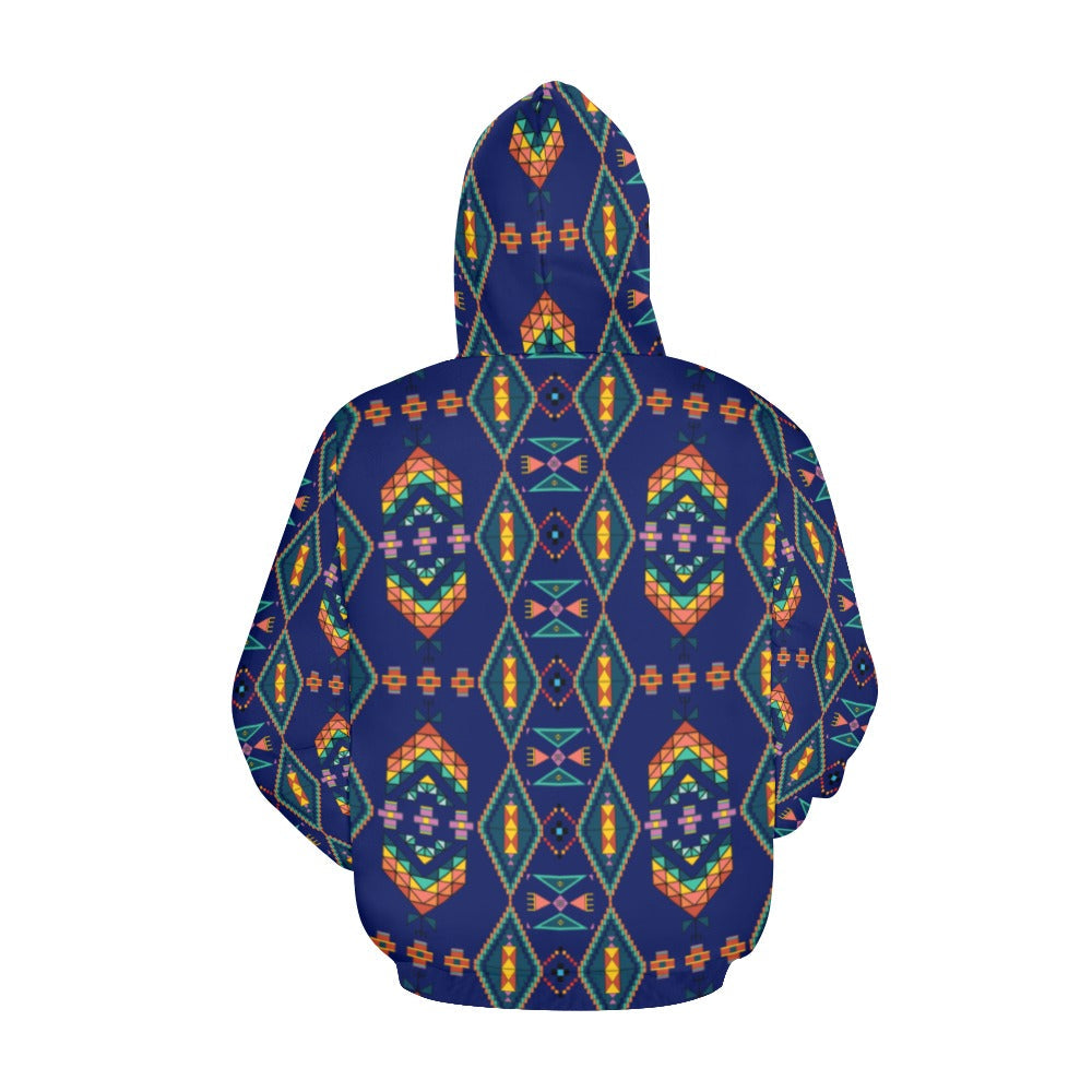 Travois Tipi Blue Hoodie for Women