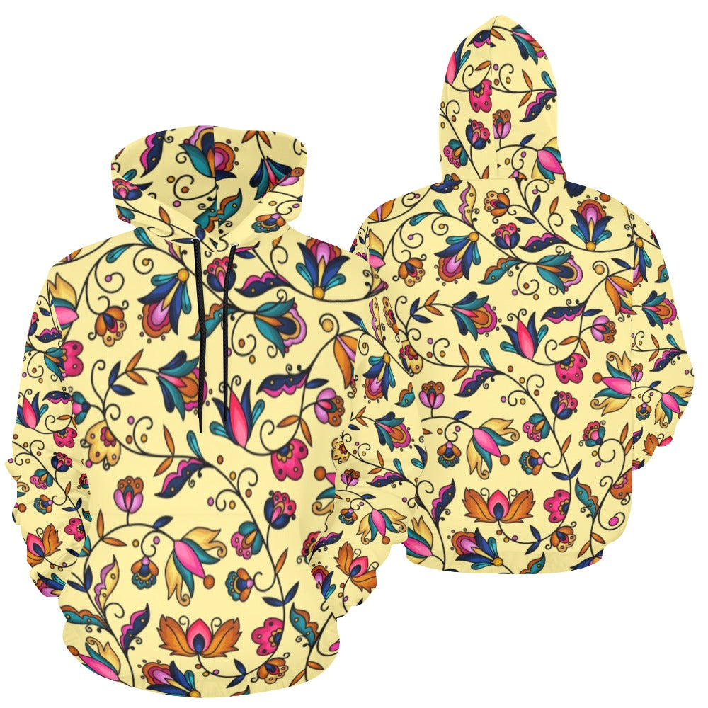 Copper Prairie Petals Yellow Hoodie for Women