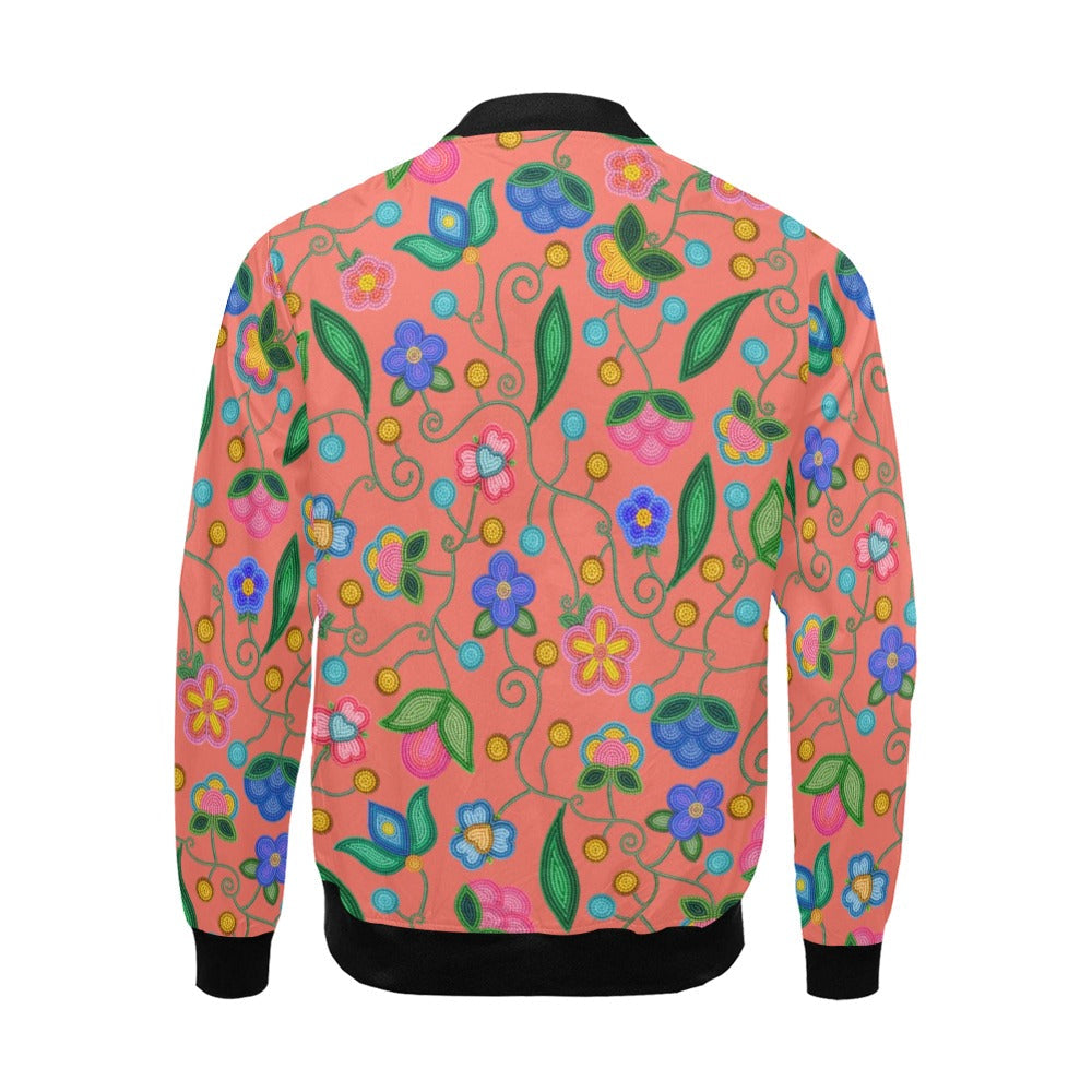 Skyberry Serenade Peach Bomber Jacket
