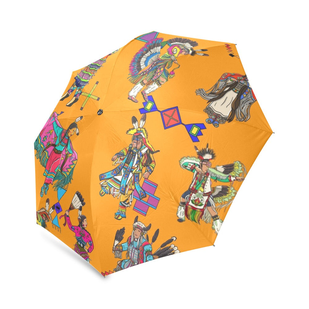 Grand Entry Dancers Orange Foldable Umbrella