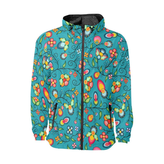 Floral Bounty Teal Men's Windbreaker