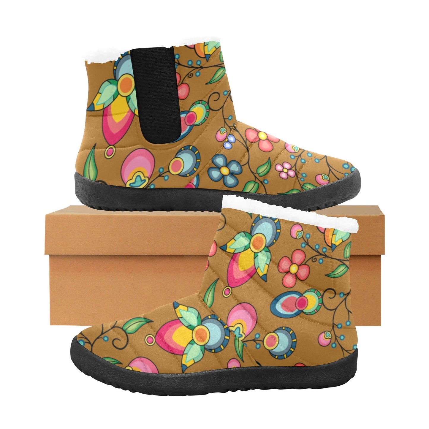 Floral Bounty Fall Leaves Women's Padded Winter Boot