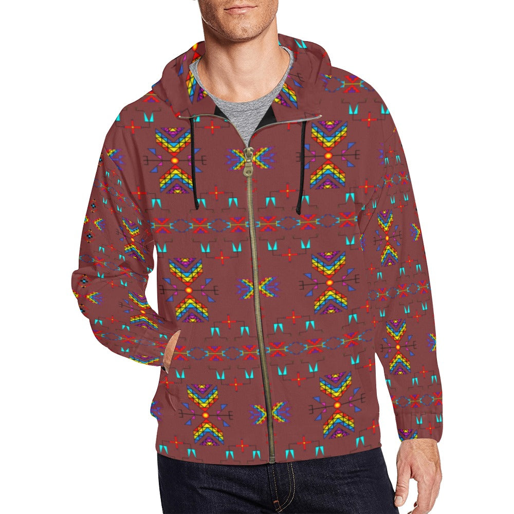 Rainy Chief Rainbow Earth Clay Men's Zipper Hoodie