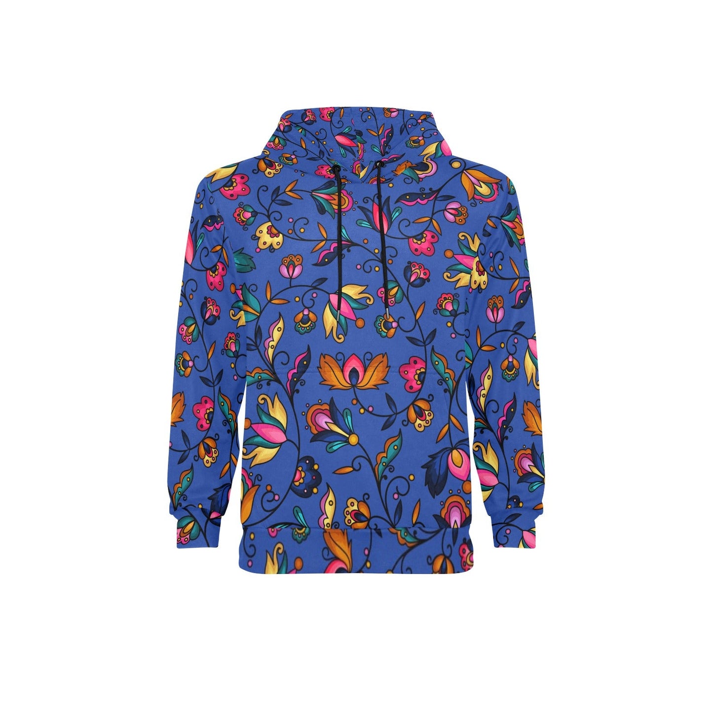 Copper Prairie Petals Blue Fleece Hoodie