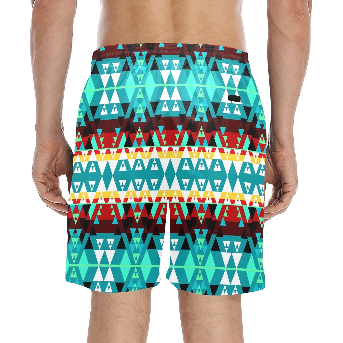 Writing on Stone Wheel Men's Mid-Length Beach Shorts