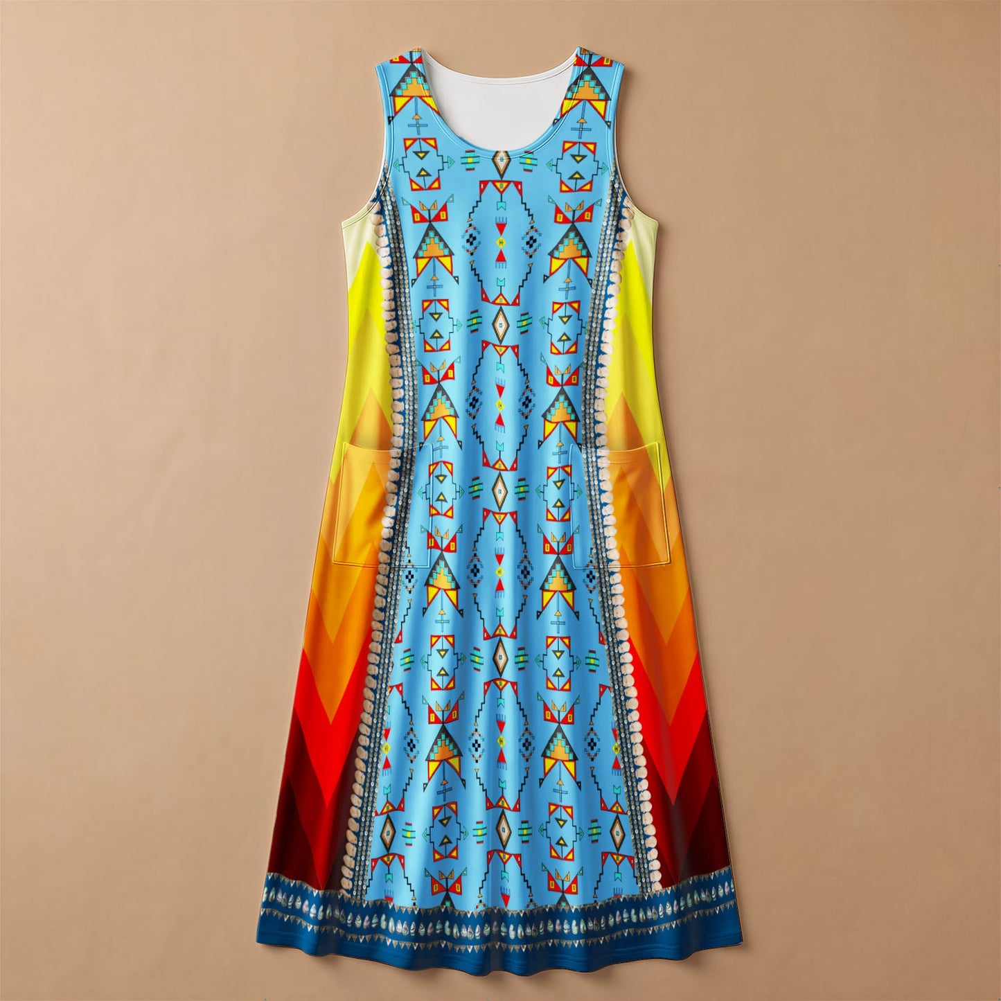 Sentinel of the Plains Turquoise 2 Sleeveless Dress