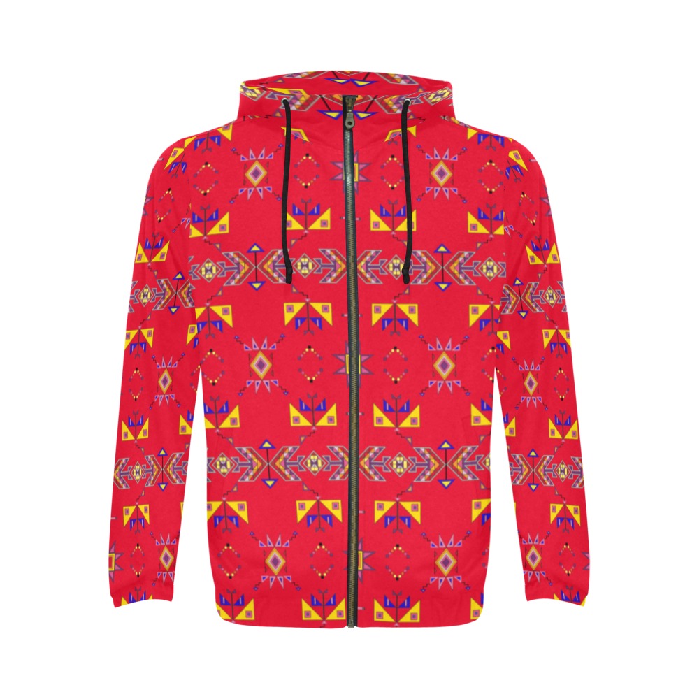 Scattered Generations Red Men's Zipper Hoodie