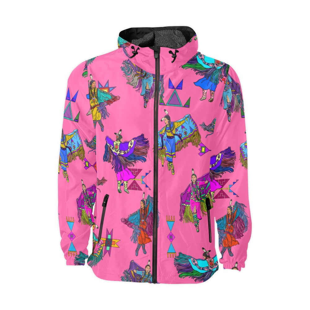 Women's Fancy Dancers Pink Men's Windbreaker