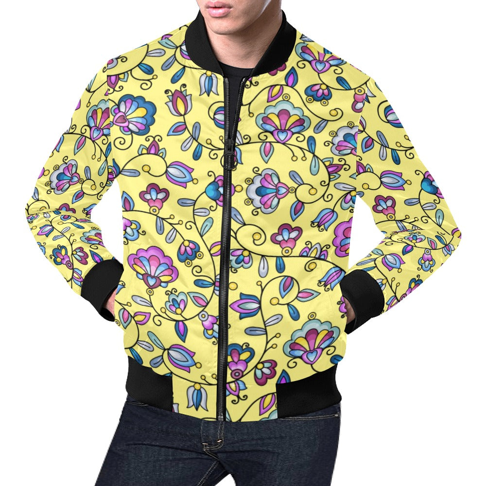 Autumn Bundle Blessing Yellow Bomber Jacket for Men