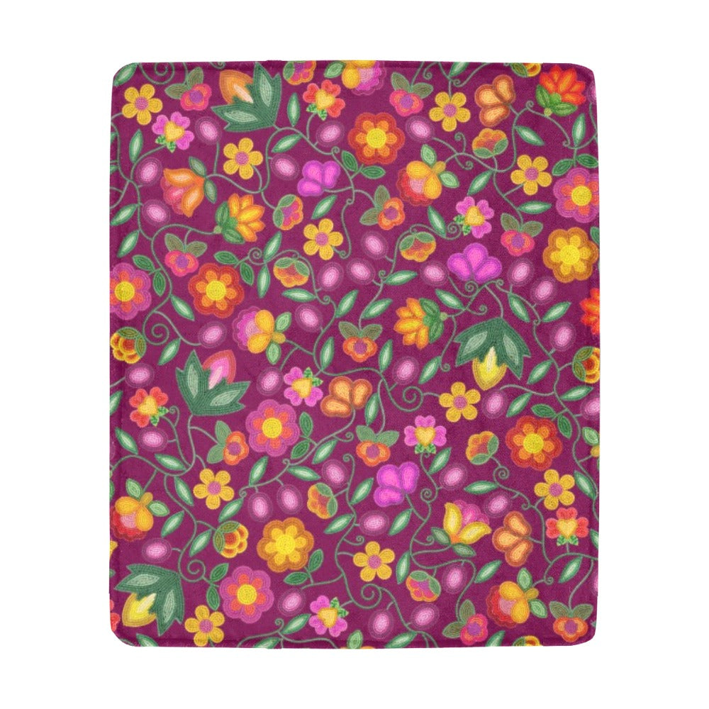 Boreal Bounty Dark Magenta Large Micro Fleece Blanket
