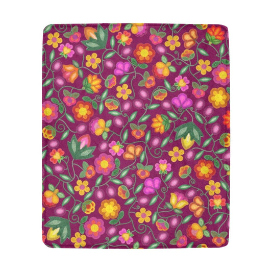 Boreal Bounty Dark Magenta Large Micro Fleece Blanket