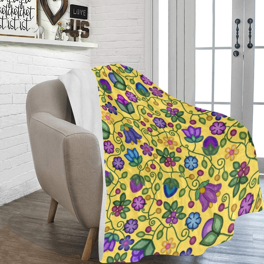 Bloom Uplift Yellow X-Large Micro Fleece Blanket
