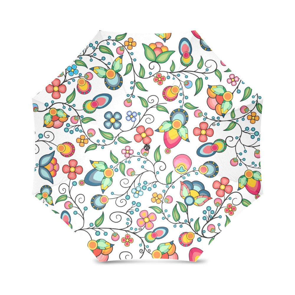 Floral Bounty White Foldable Umbrella