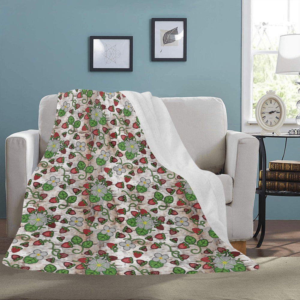 Strawberry Dreams Br Bark X-Large Micro Fleece Blanket