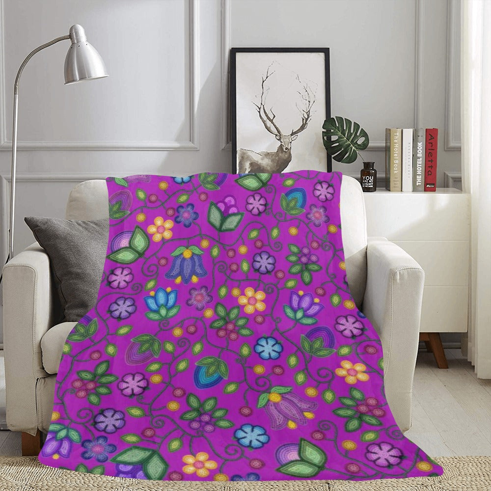 Bloom Uplift Purple X-Large Micro Fleece Blanket