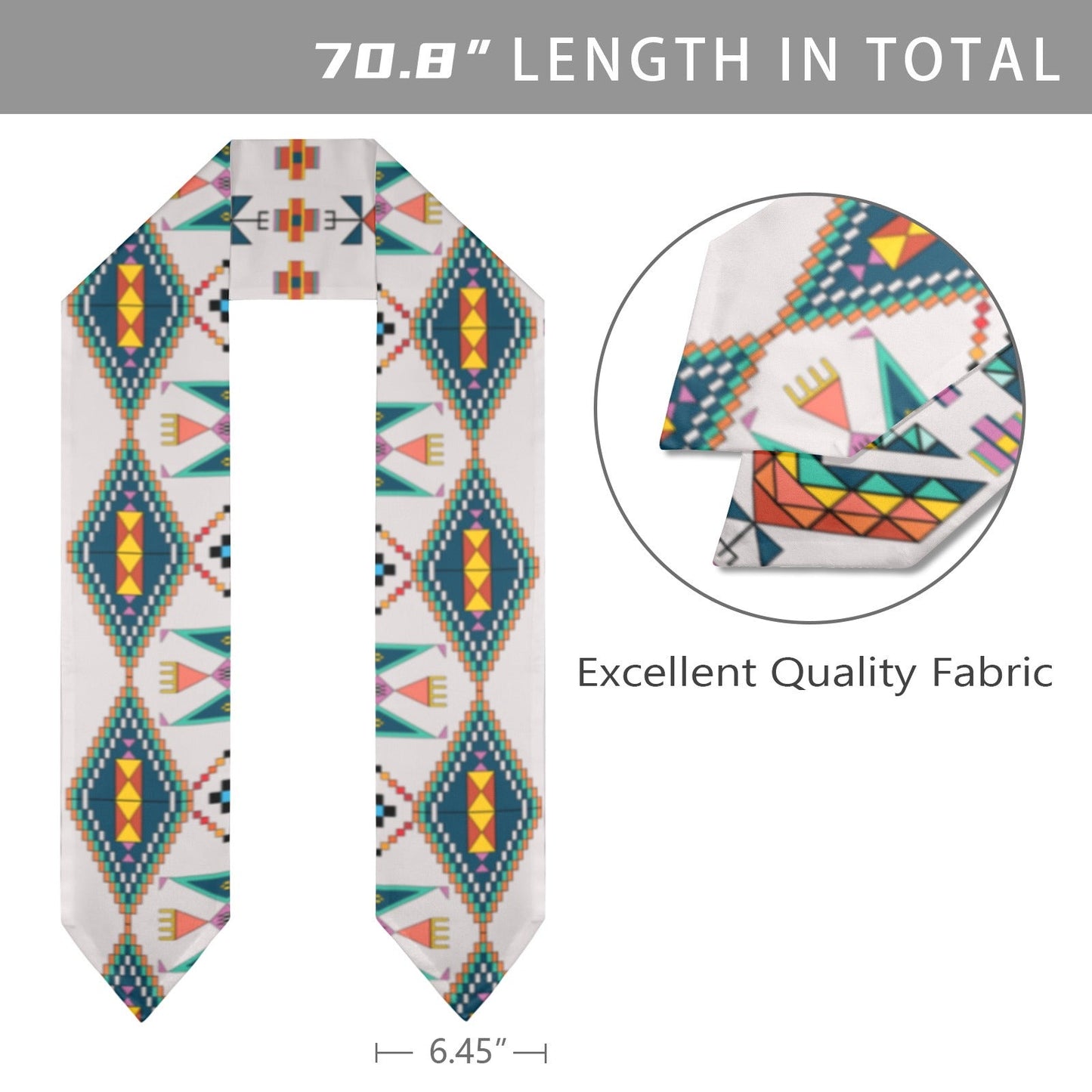 Travois Tipi Grey Graduation Stole