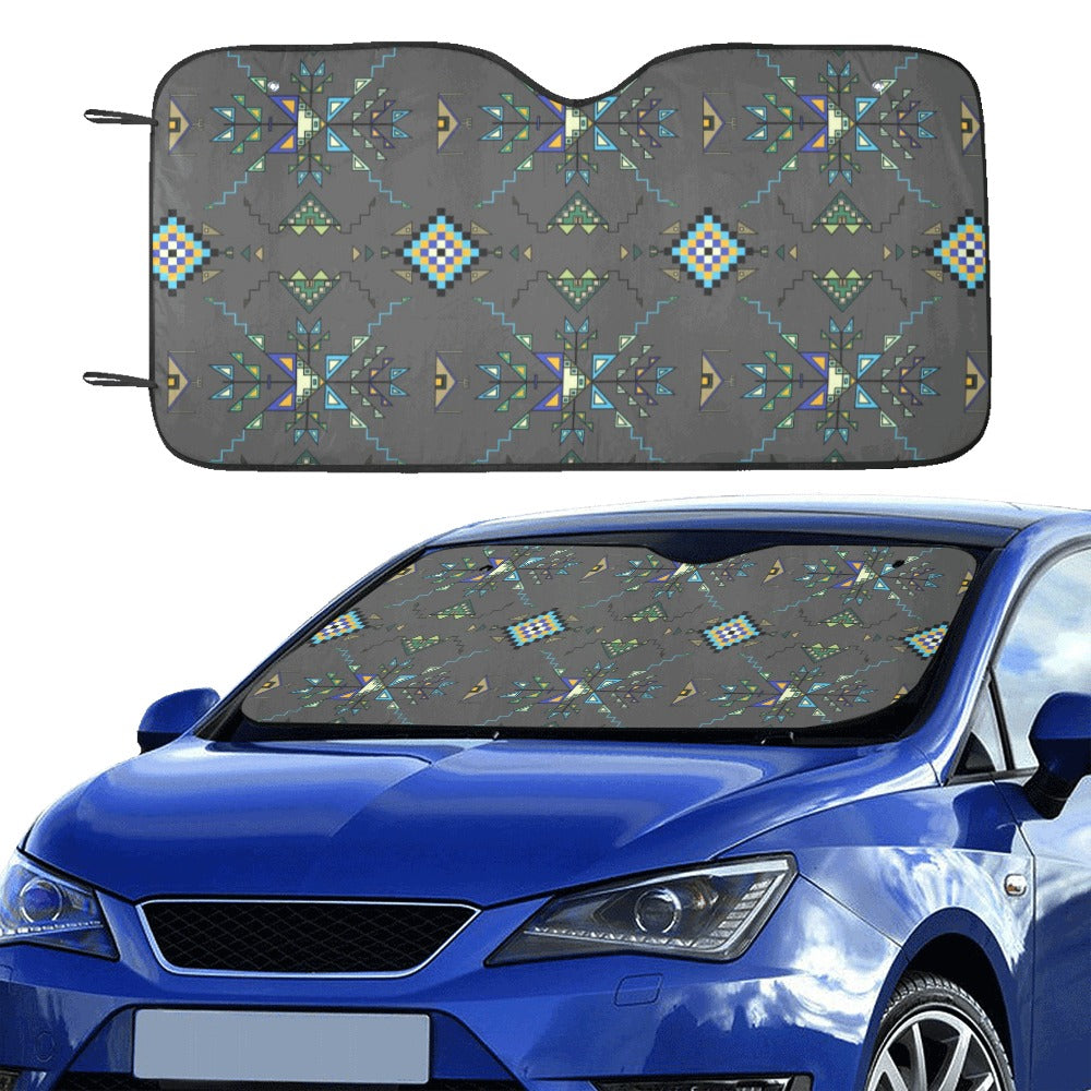 Bear Shield Gray Car Sun Shade 55"x30"