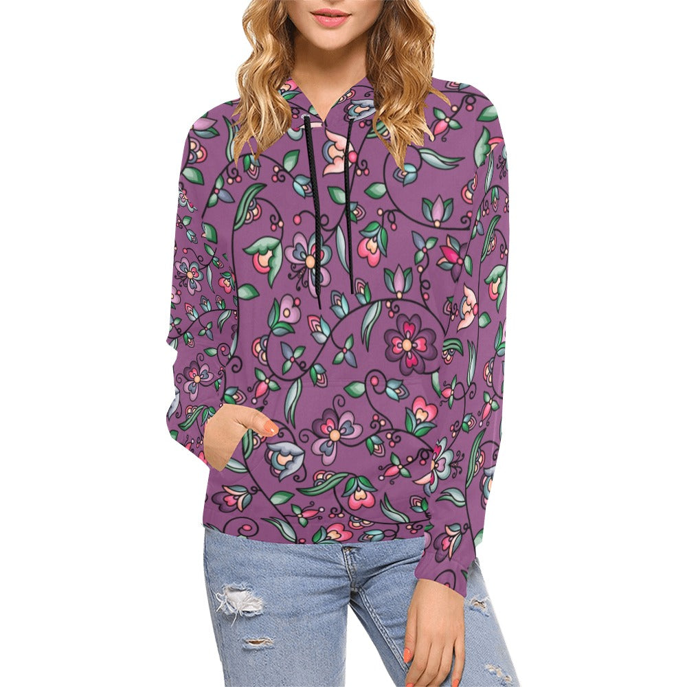 Amber Evening Garland Purple Hoodie for Women (USA Size)