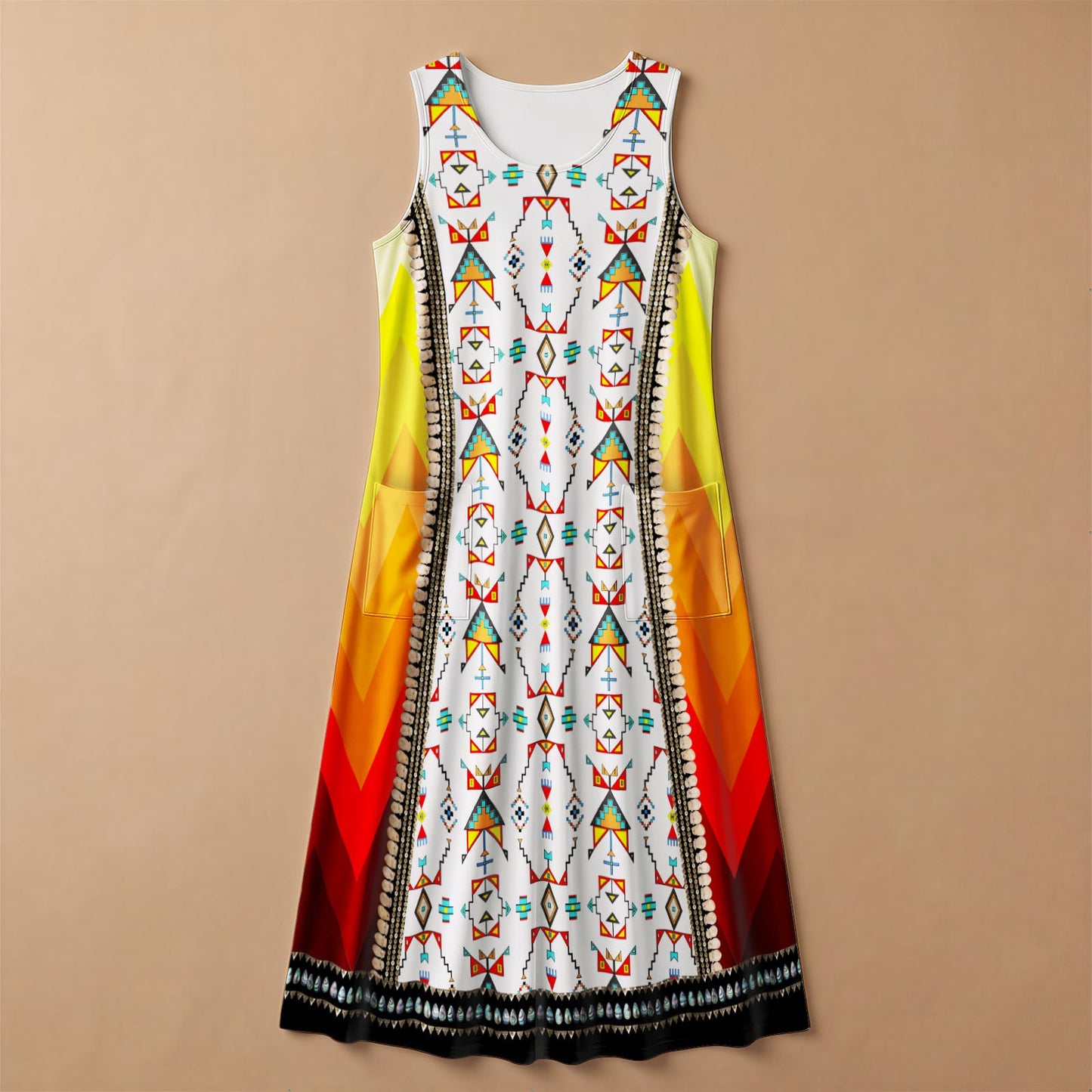 Sentinel of the Plains White 2 Sleeveless Dress