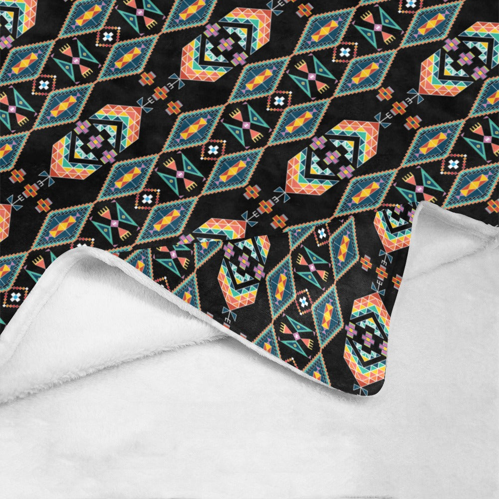 Travois Tipi Black Ultra-Soft Micro Fleece Blanket 50"x60"