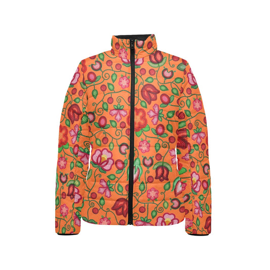 Rose Reverie Orange Stand Collar Jacket