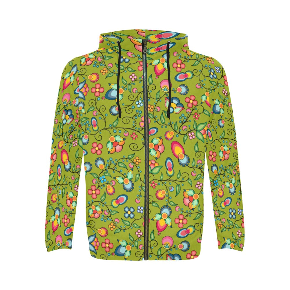 Floral Bounty Sweetgrass Men's Zipper Hoodie