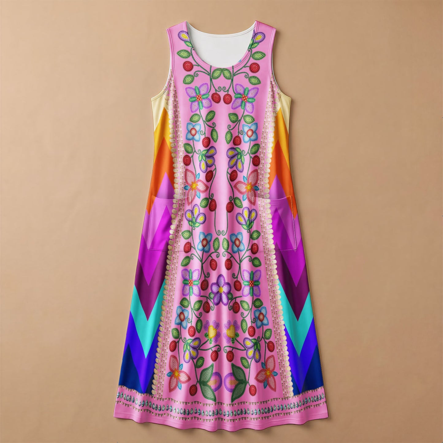 Beaded Offering Pink 1 Sleeveless Dress