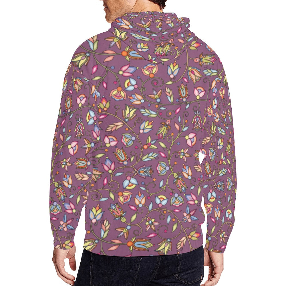 Buffalo Bloom Blush Men's Zipper Hoodie