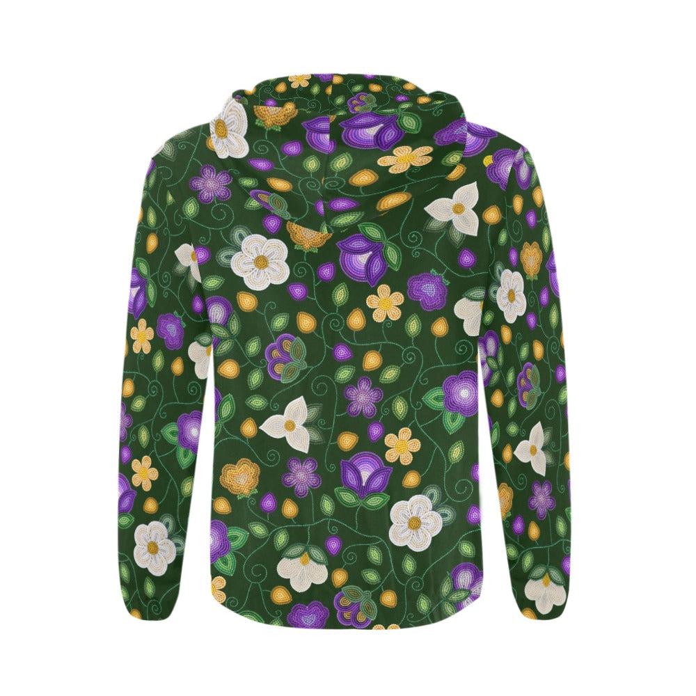 Midnight Moss Bloom Forest Zip Hoodie