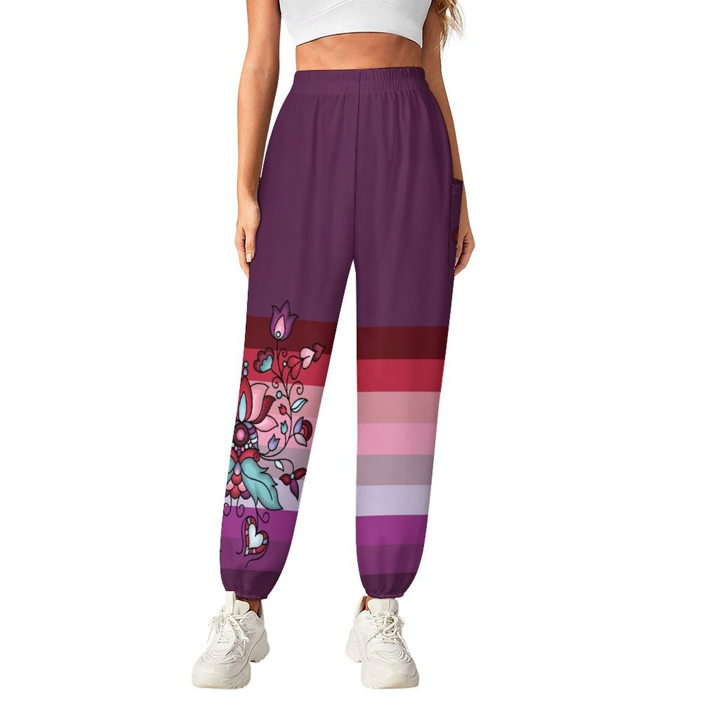 Snowlit Petal Dreams Ribbon Joggers