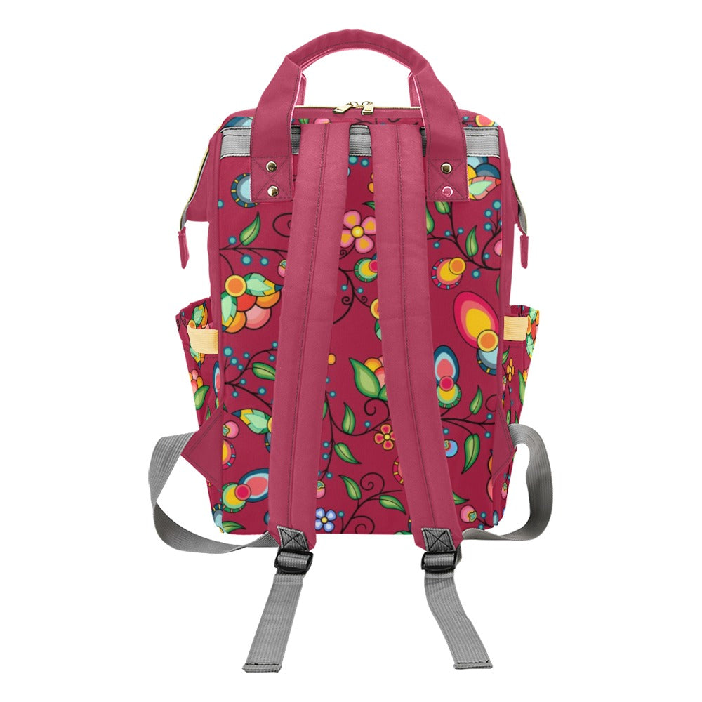 Floral Bounty Magenta Multi-Function Diaper Backpack