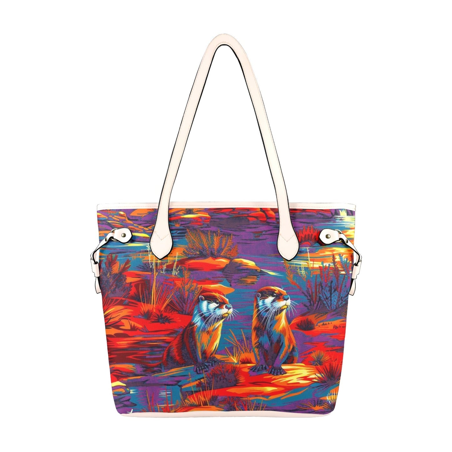 Silly Otters Clover Canvas Tote Bag