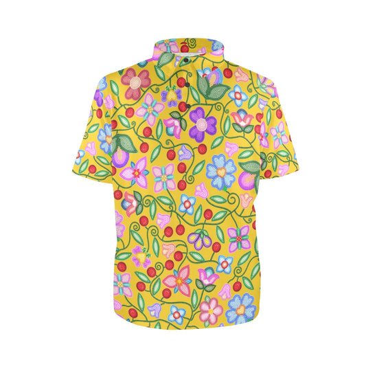 Petal Harmony Ochre Polo Shirt