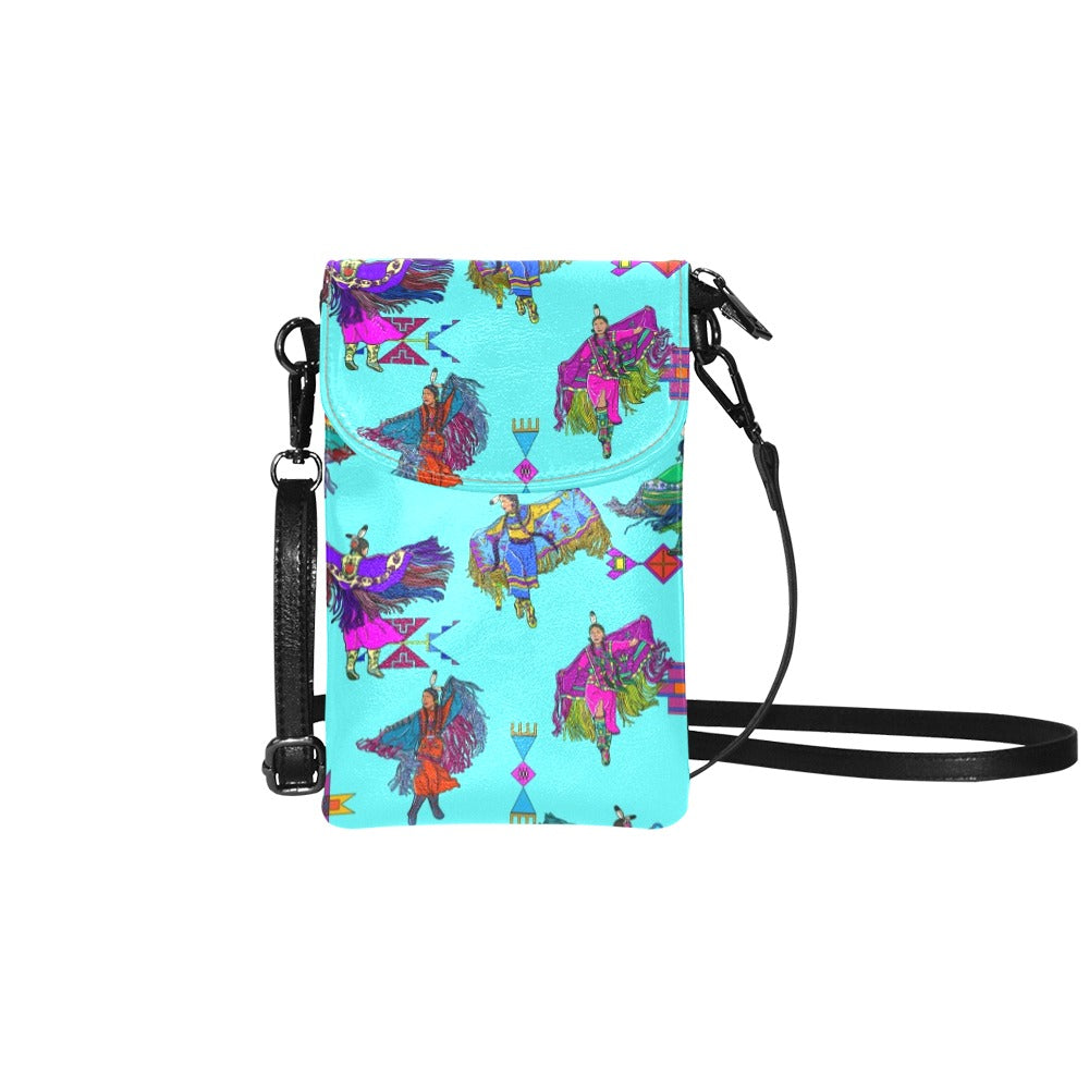 Women's Fancy Dancers Turquoise Small Cell Phone Purse