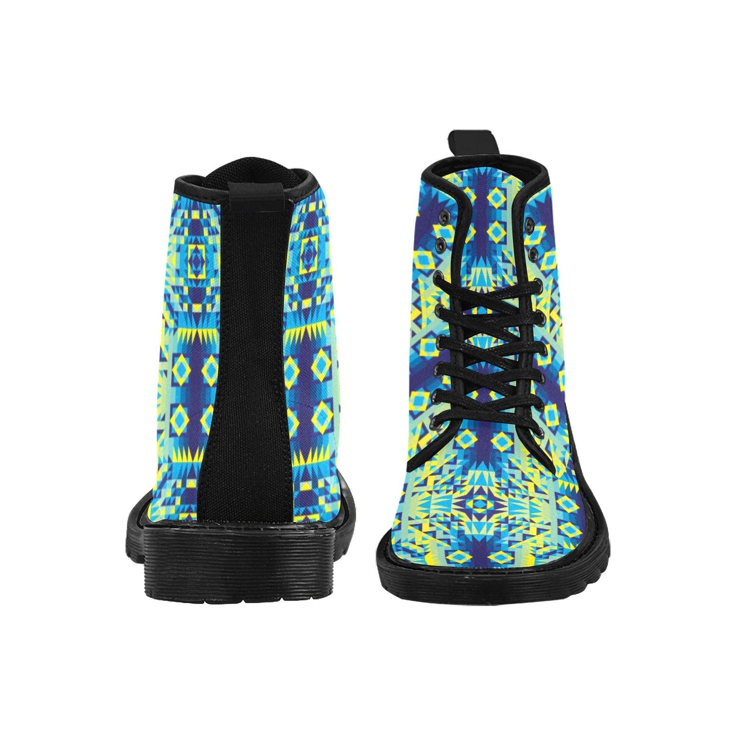 Kaleidoscope Jaune Bleu Boots for Men