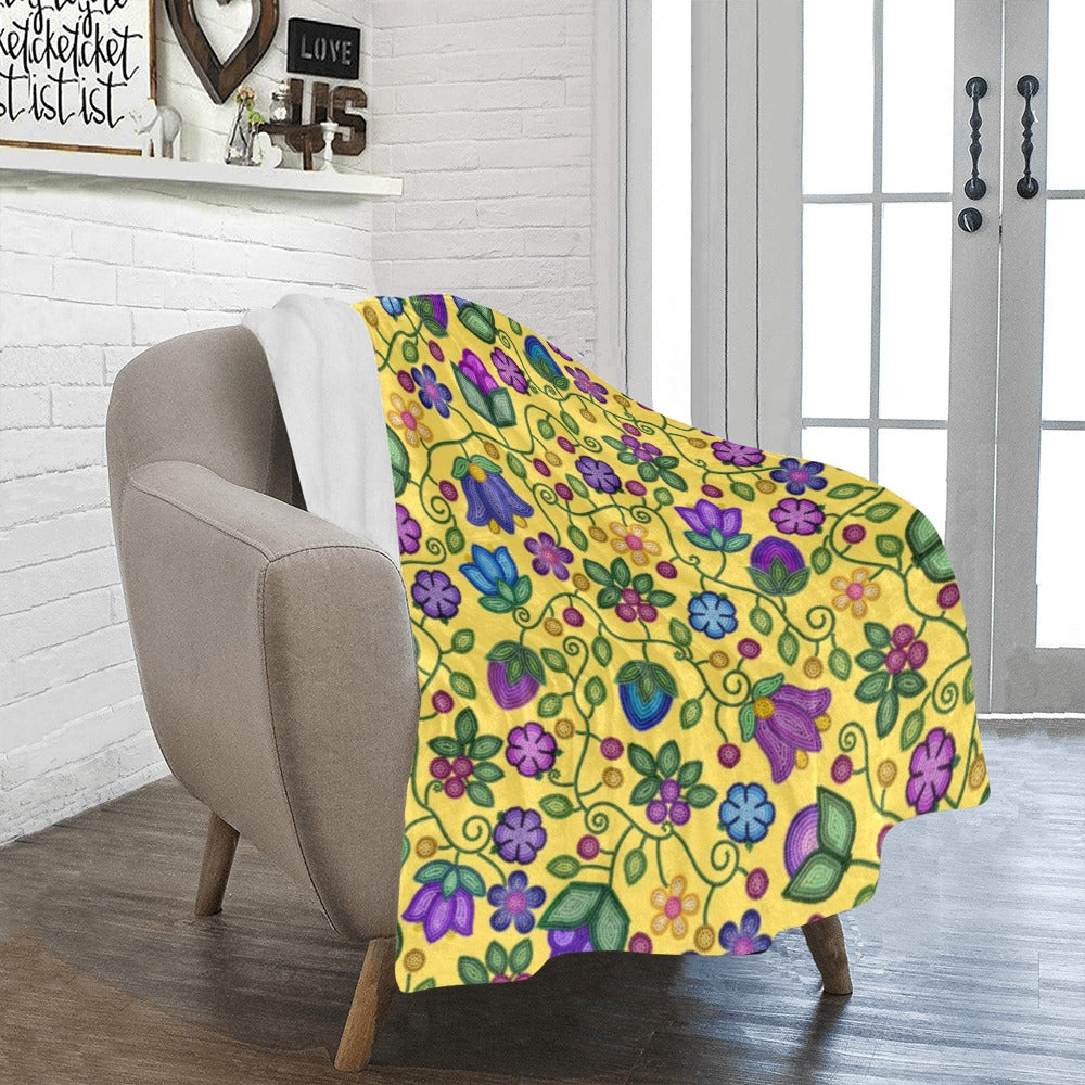 Bloom Uplift Yellow Small Micro Fleece Blanket