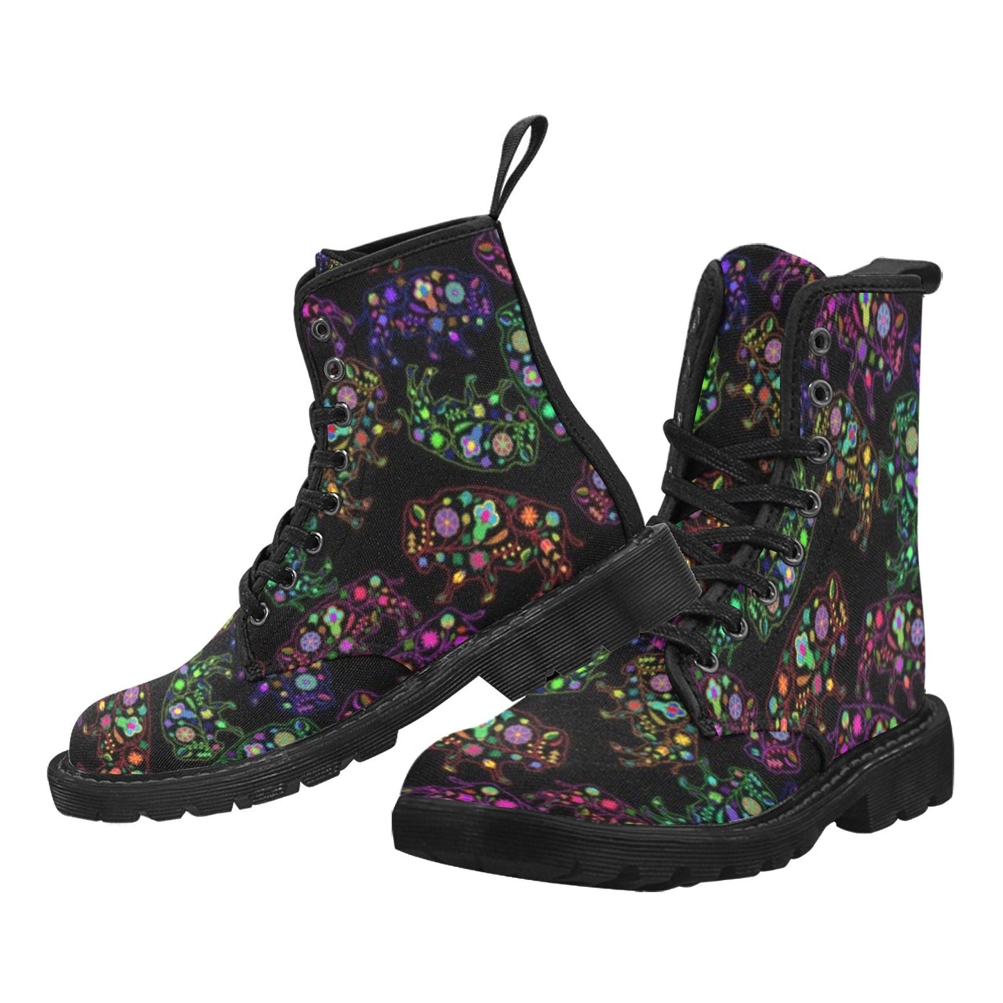 Neon Floral Buffalos Boots