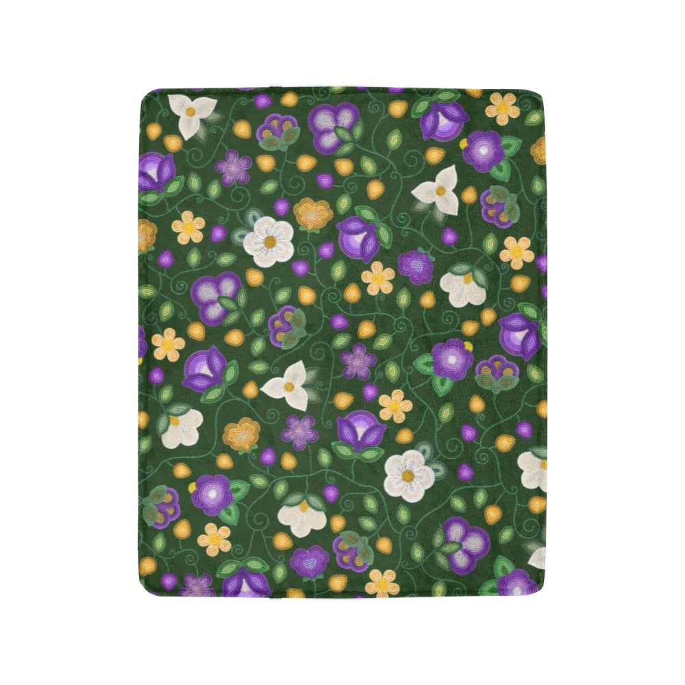 Midnight Moss Bloom Forest Small Micro Fleece Blanket